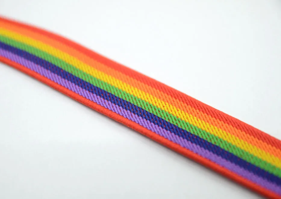 1 inch 25mm Colored Striped Elastic by the yard for Waistband and Suspenders