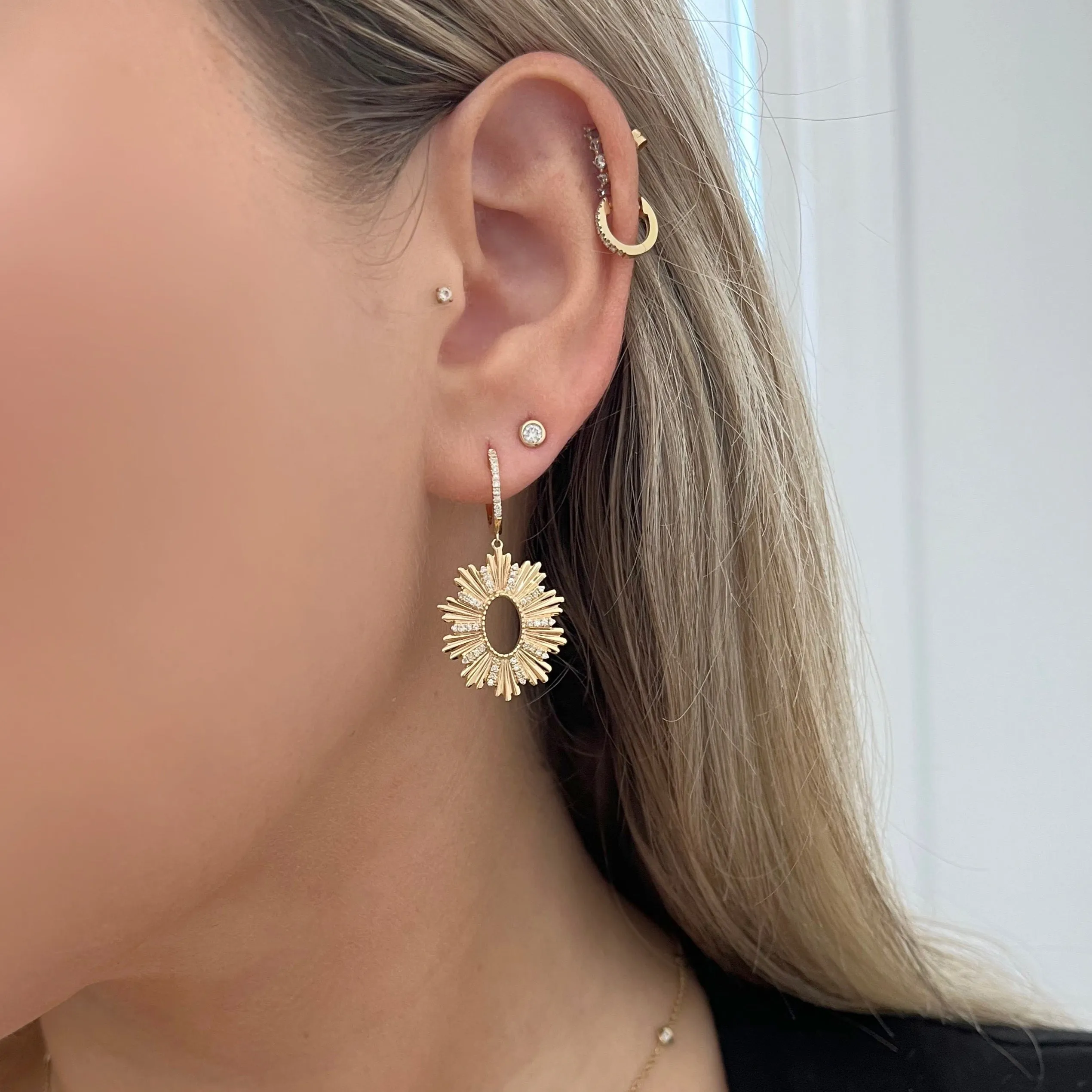 14K GOLD DIAMOND ANNABELLE EARRINGS