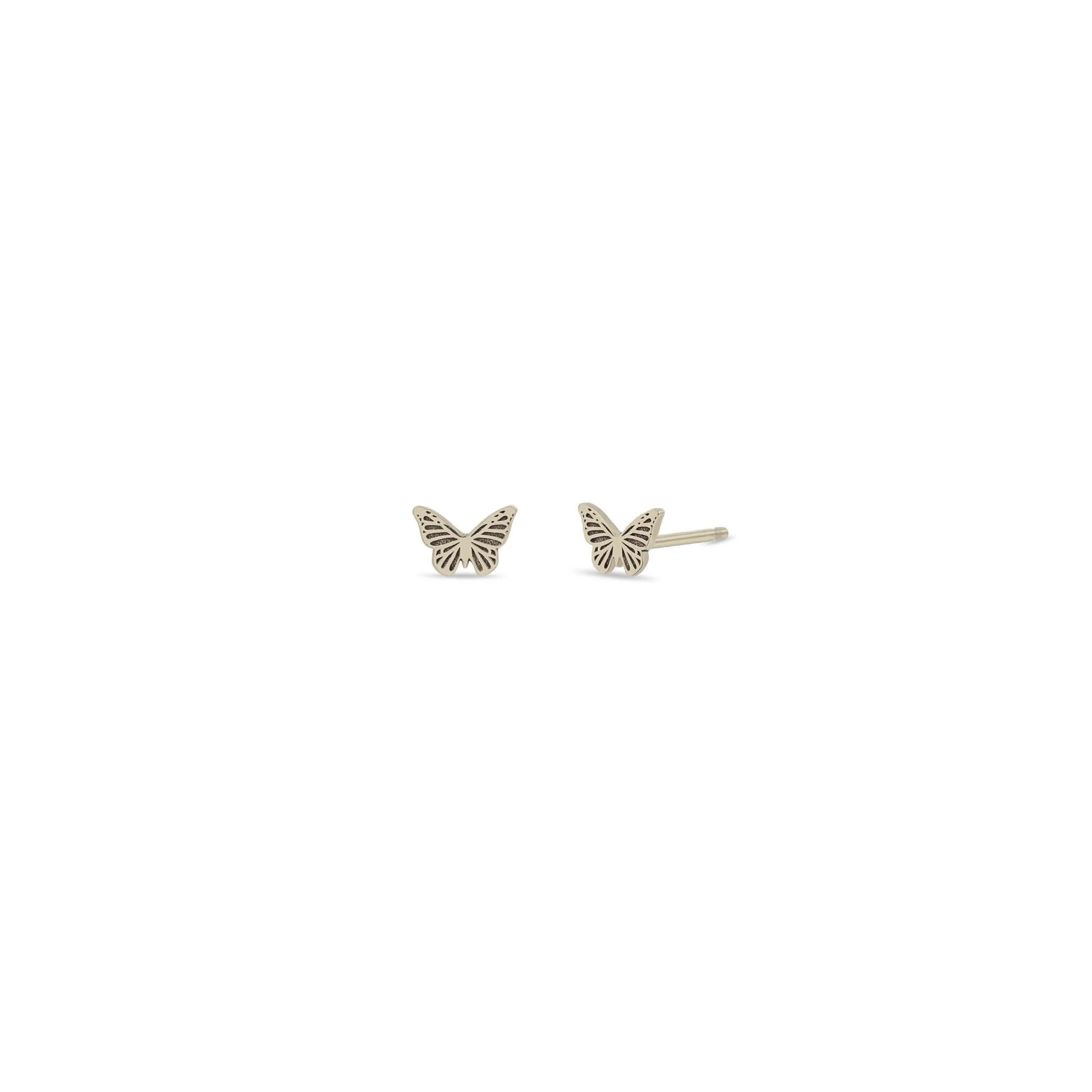 14k Itty Bitty Butterfly Stud