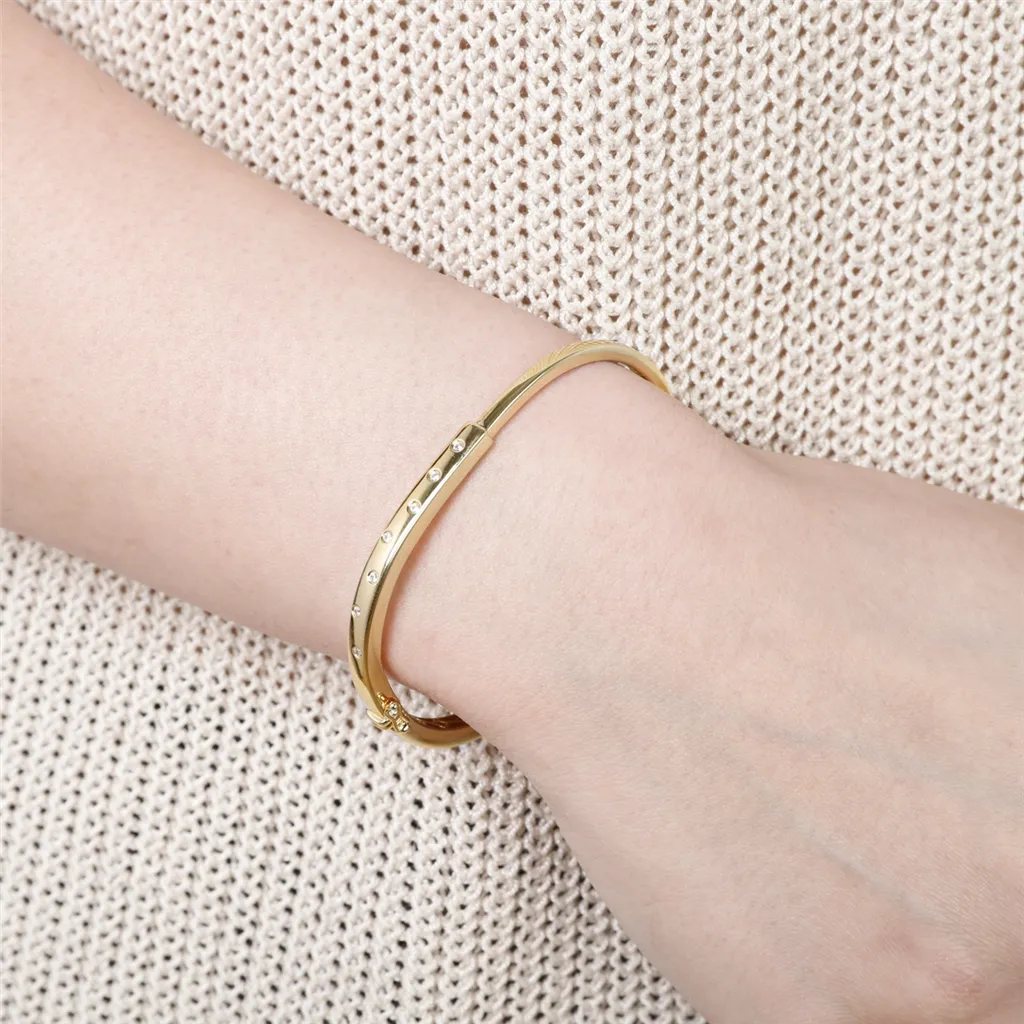 14K White Gold Diamond Bangle Bracelet