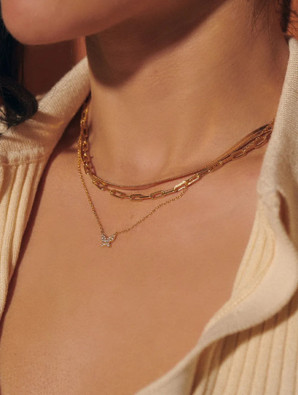 18K Gold Dipped Teeny Tiny Butterfly Necklace