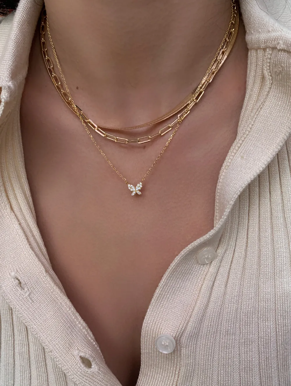 18K Gold Dipped Teeny Tiny Butterfly Necklace
