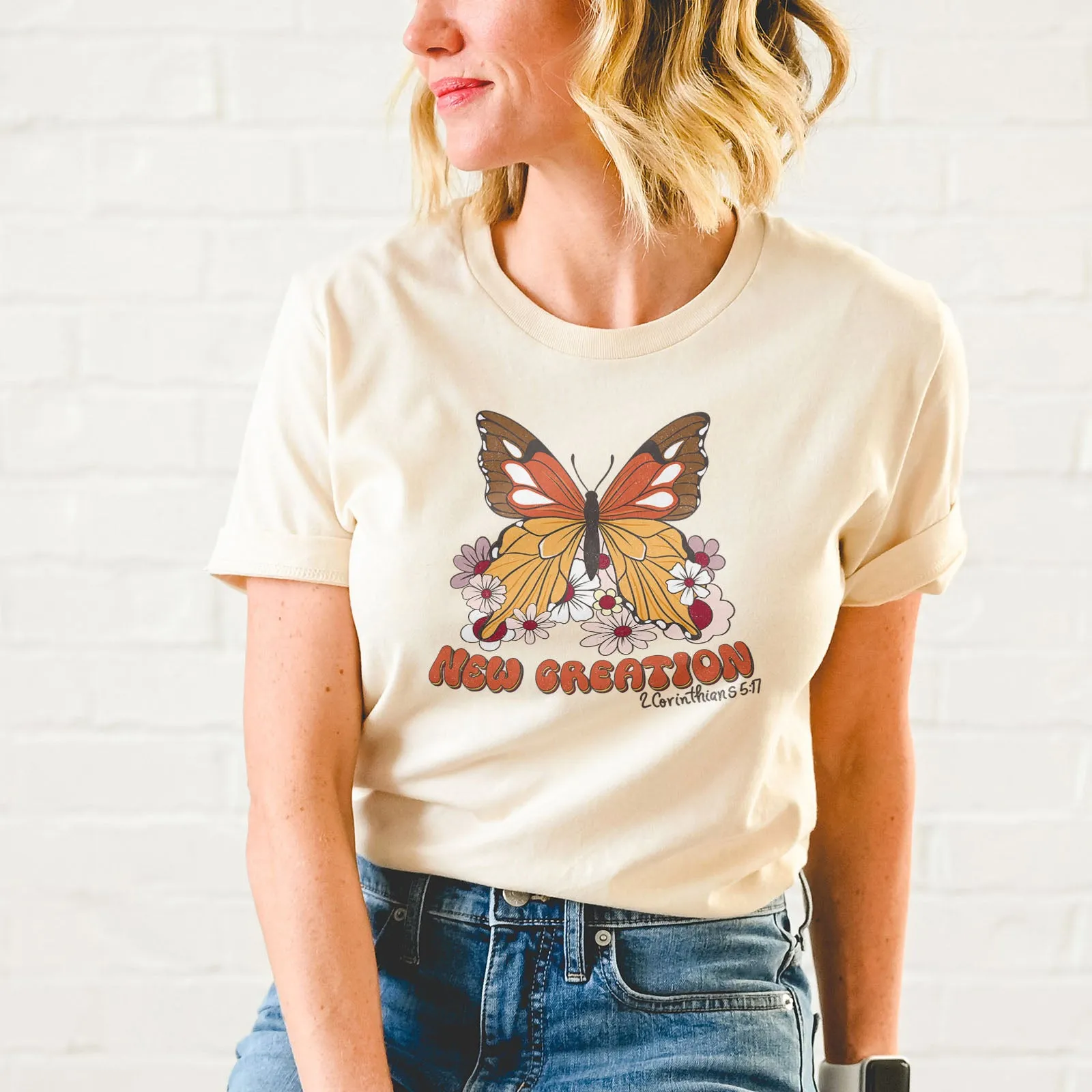 2 Corinthians 5:17 - New Creation Butterfly Tee
