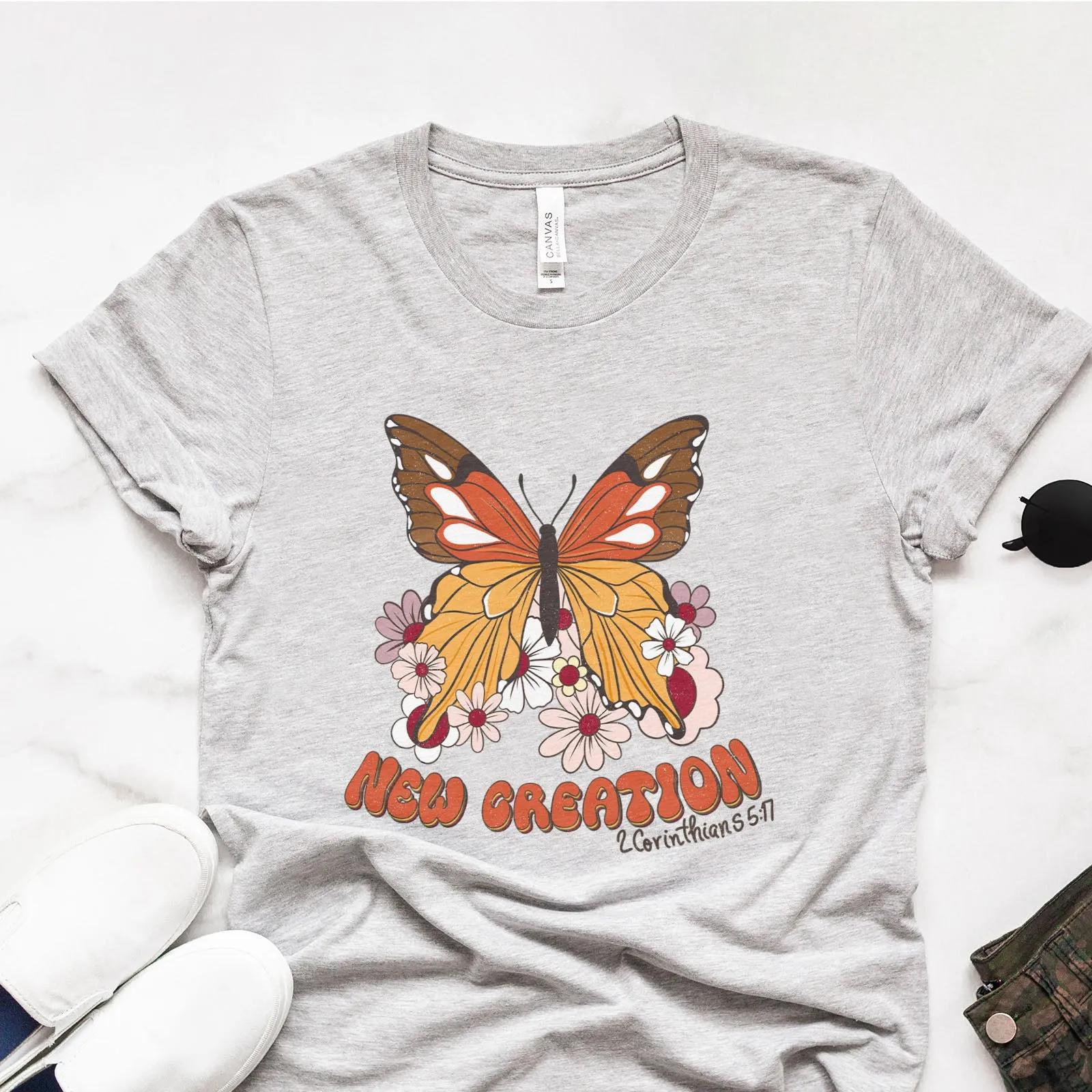 2 Corinthians 5:17 - New Creation Butterfly Tee