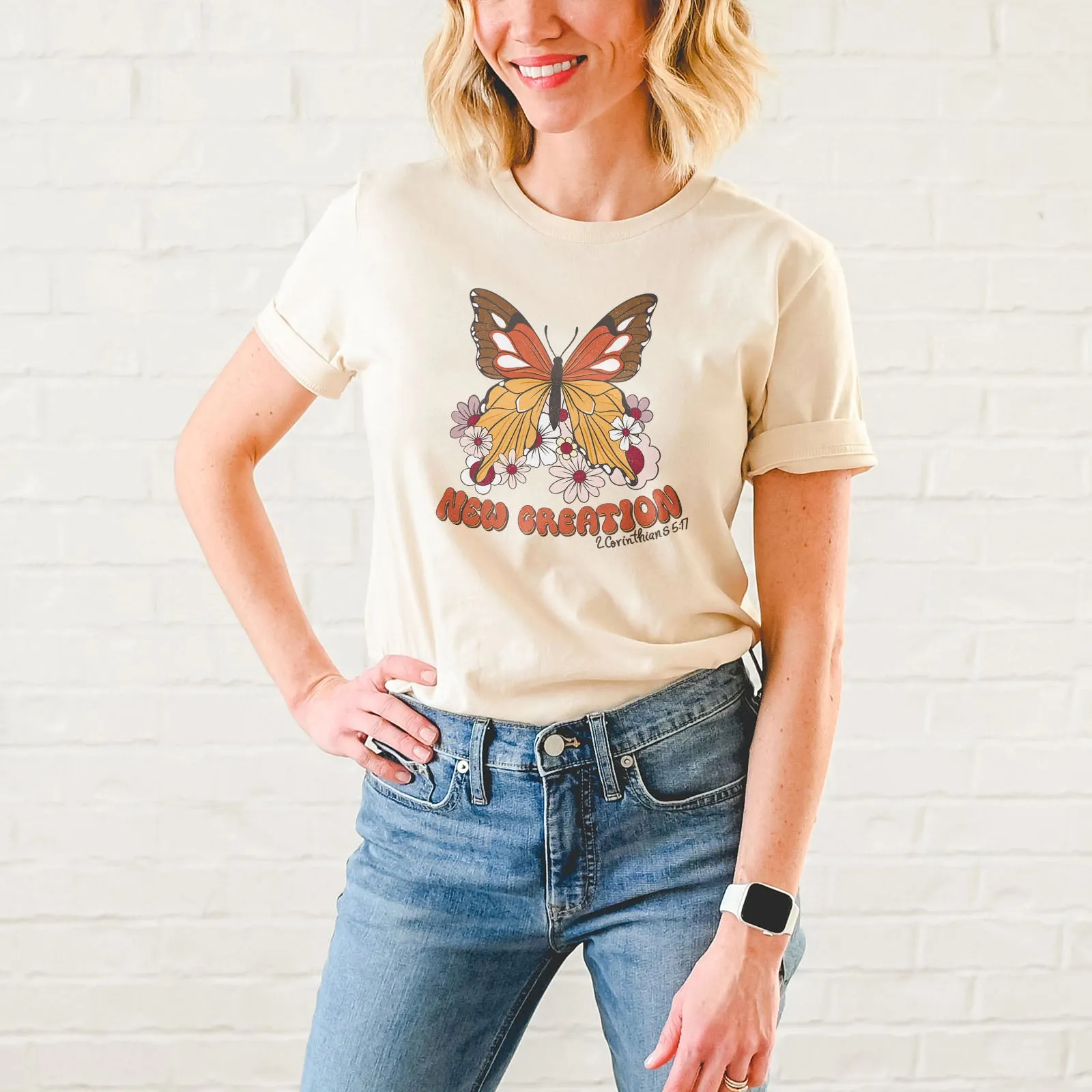 2 Corinthians 5:17 - New Creation Butterfly Tee