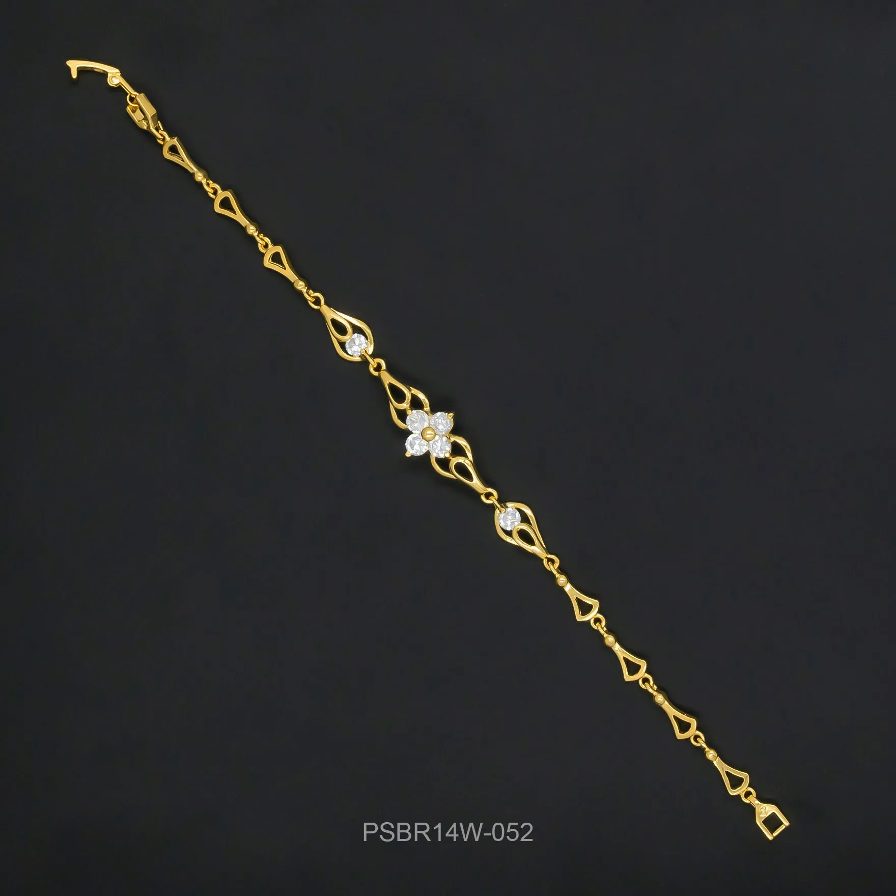 24ct Heavy Gold Plated Stone Bracelet Bangle PSBR14W-052