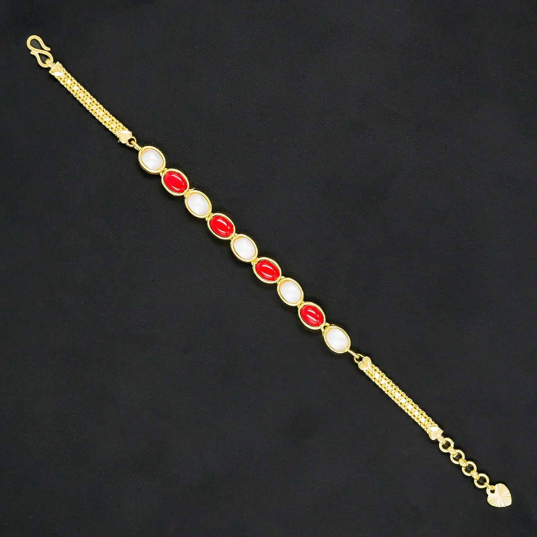 24ct Heavy Gold Plated Stone Bracelet Bangle PSBR1PC-062