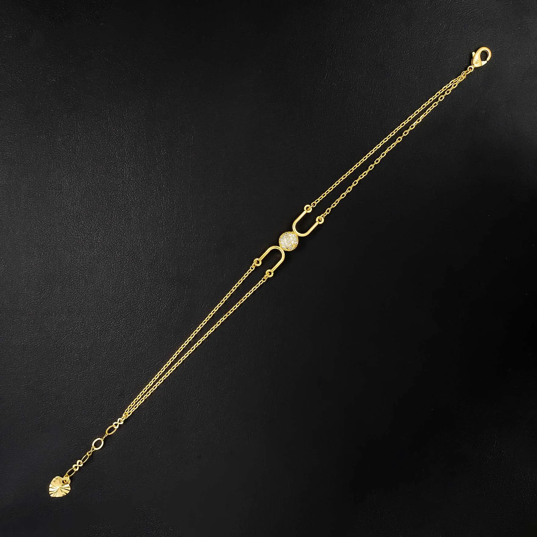 24ct Heavy Gold Plated Stone Bracelet Bangle PSBR95W-052