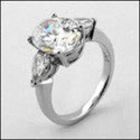 3 Stone 3 Ct . Oval .50 Pear Cubic Zirconia Cz Ring