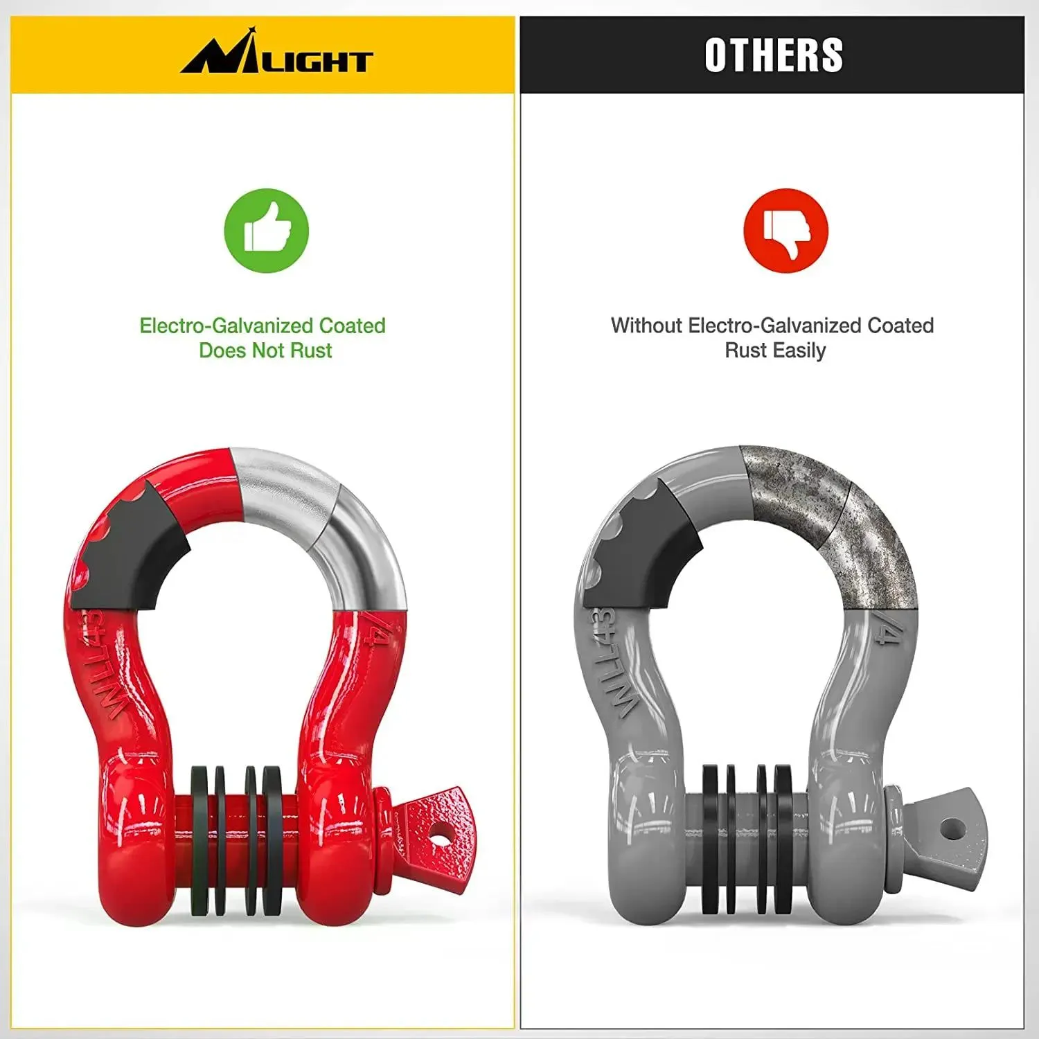 3/4 inch D-Ring Shackle Red (Pair)