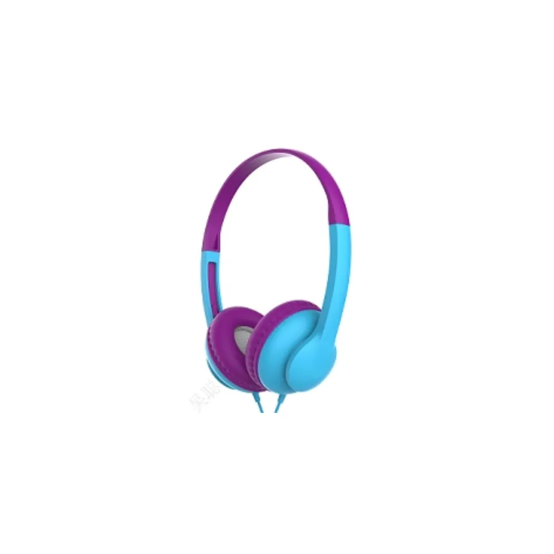 3.5mm Color Blocking Wired Headset  Model: 22P10(Purple & Blue)
