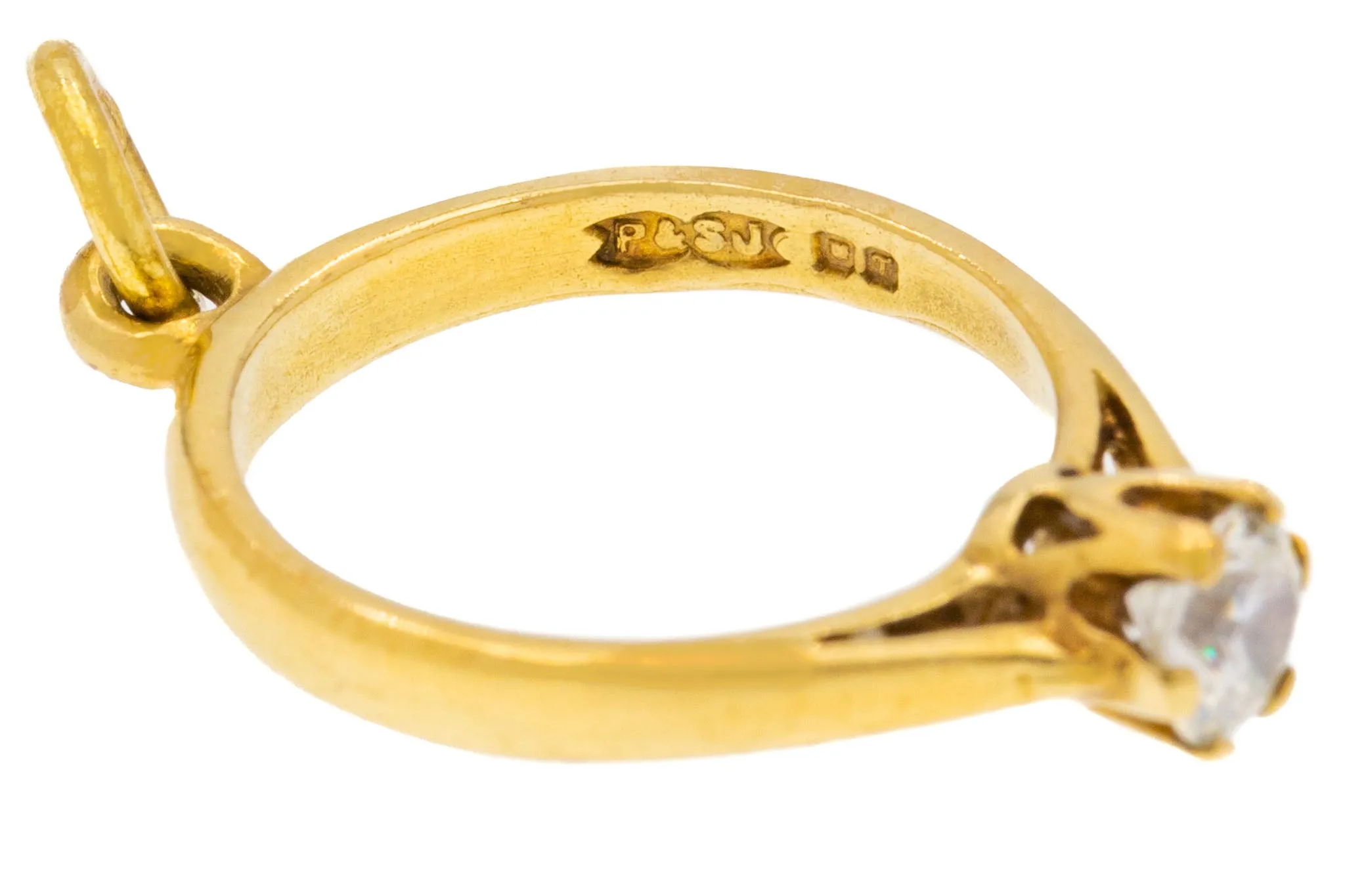 9ct Gold Cubic Zirconia Mini Ring Charm, 0.30ct