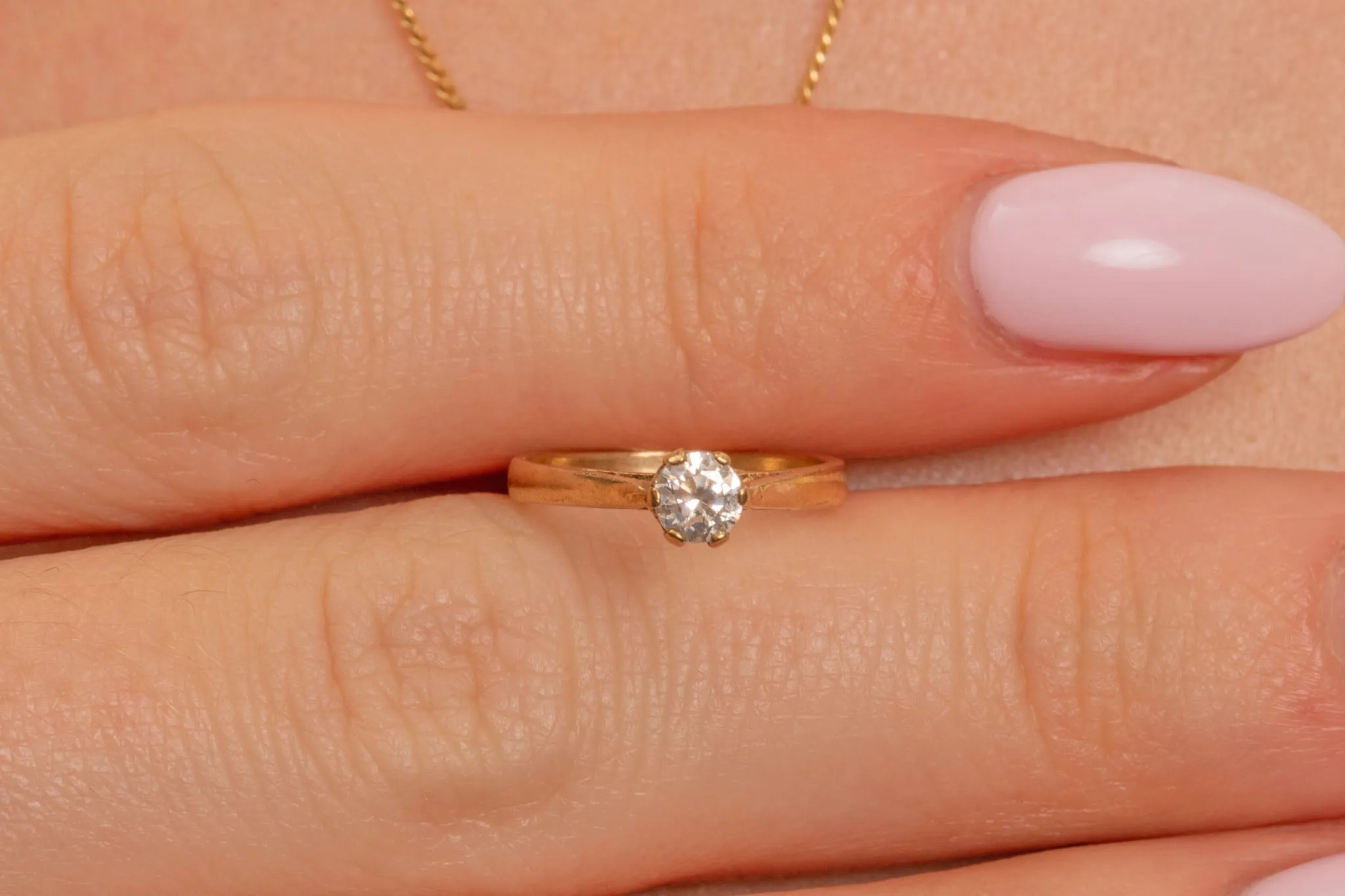 9ct Gold Cubic Zirconia Mini Ring Charm, 0.30ct