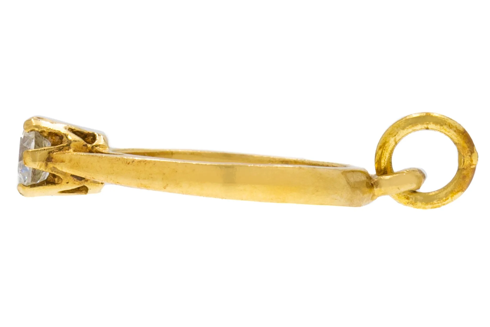 9ct Gold Cubic Zirconia Mini Ring Charm, 0.30ct