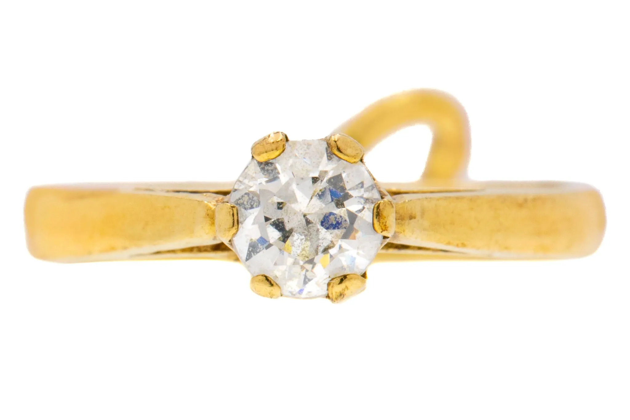 9ct Gold Cubic Zirconia Mini Ring Charm, 0.30ct
