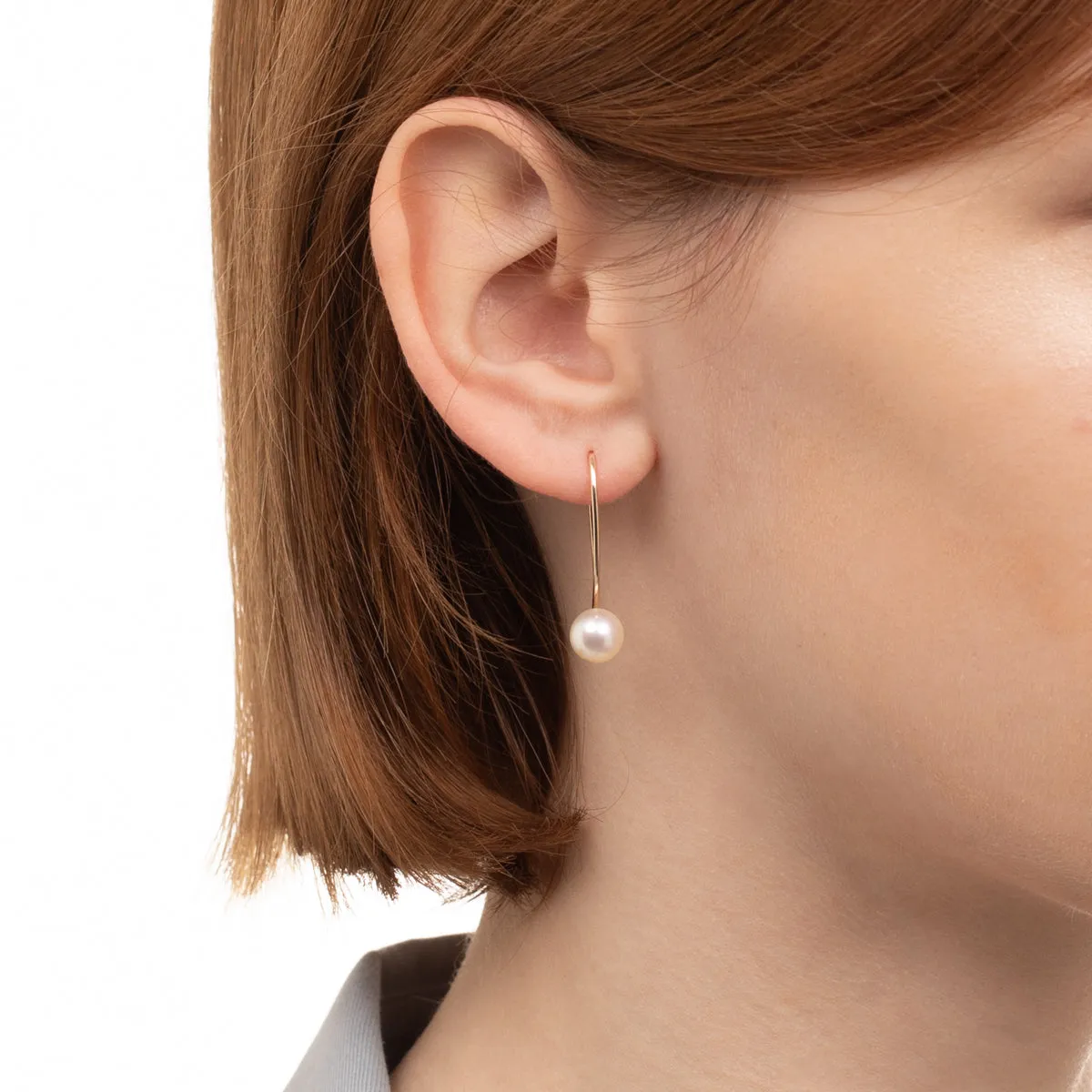 Akoya Pearl U Hook Earring