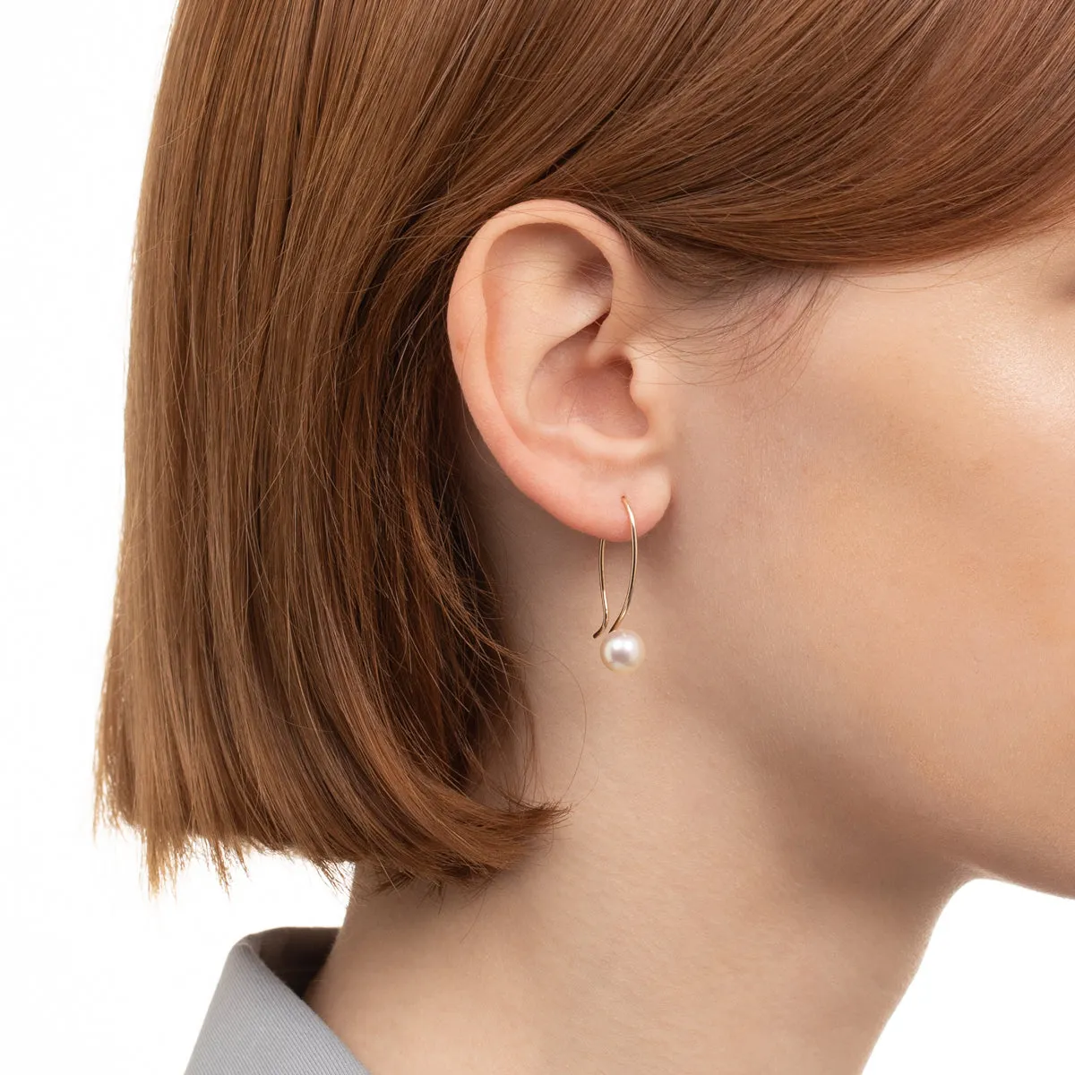 Akoya Pearl U Hook Earring