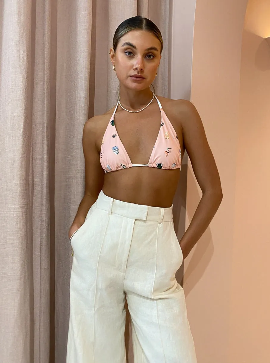 Alemais Cleo Tri Bikini Top in Pink