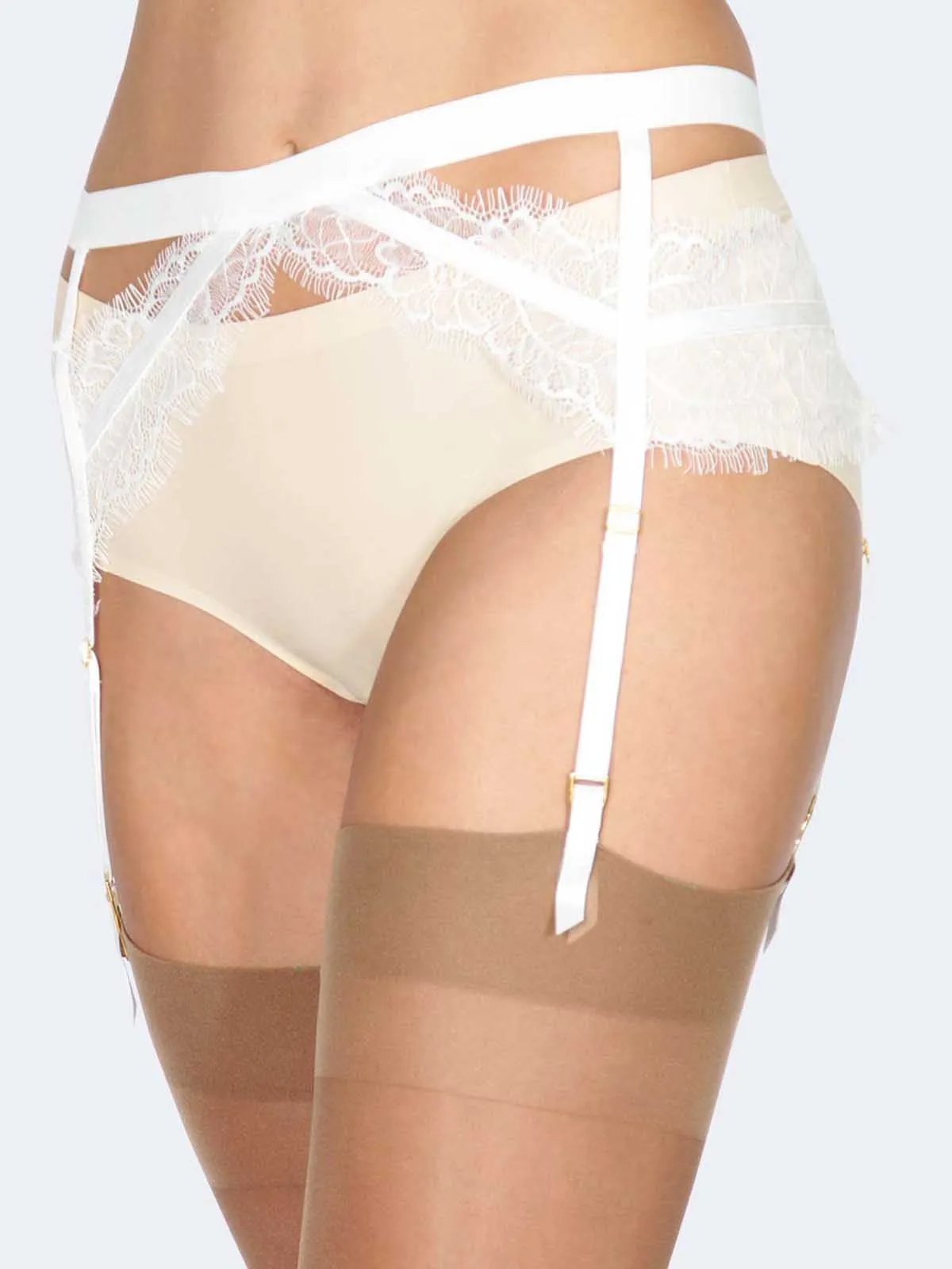 Alexa Ivory Garter Belt