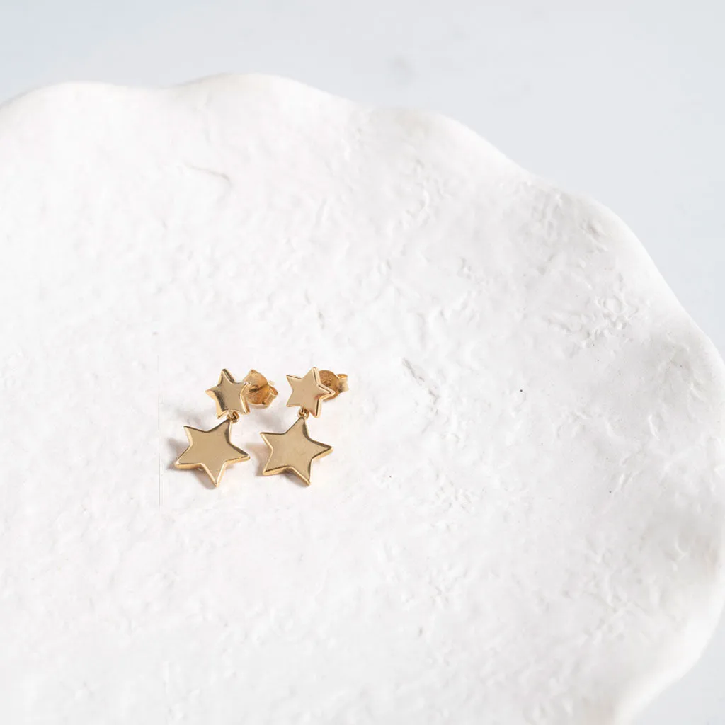 Alta Gold Vermeil Double Star Drop Earrings