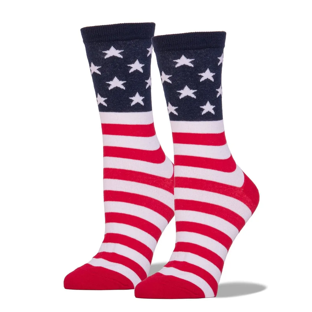 American Flag Sock Women's Crew Sock