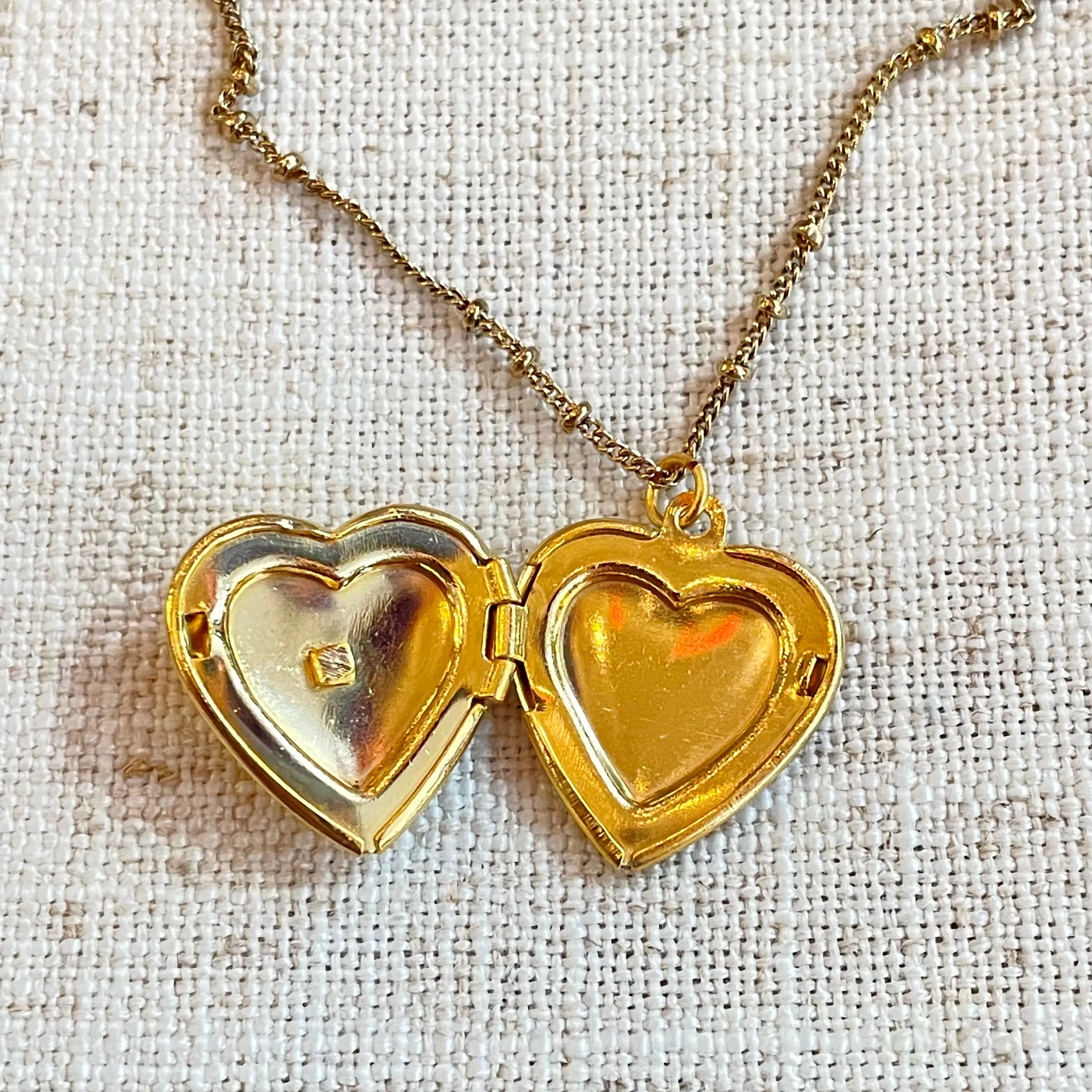Angel Adorned Heart Locket Necklace