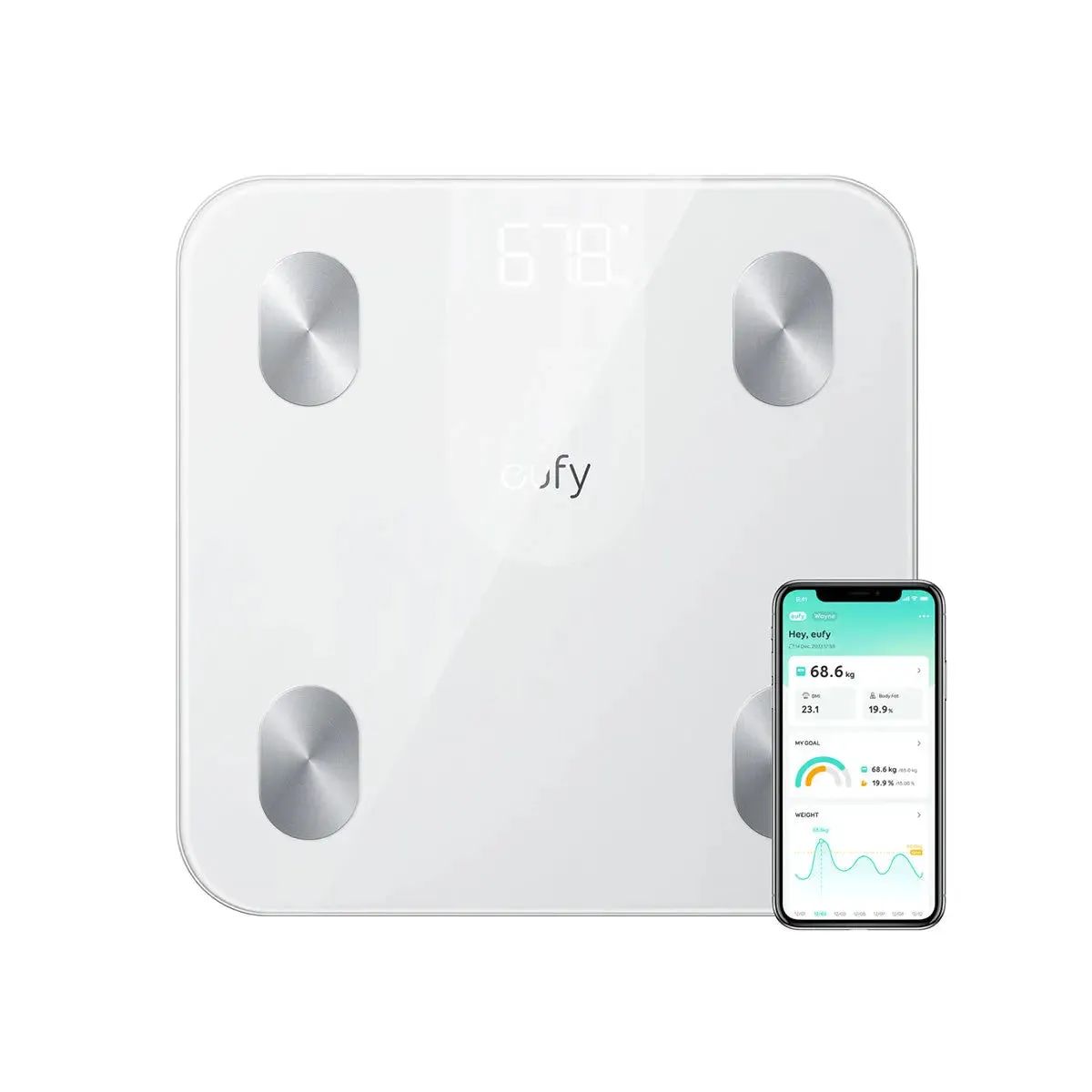 Anker Smart Scale A1, Compact Digital Bathroom Scale with 12 Measurements T9120