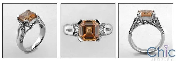 Anniversary 2.5 Asscher Brown Cubic Zirconia Cz Ring
