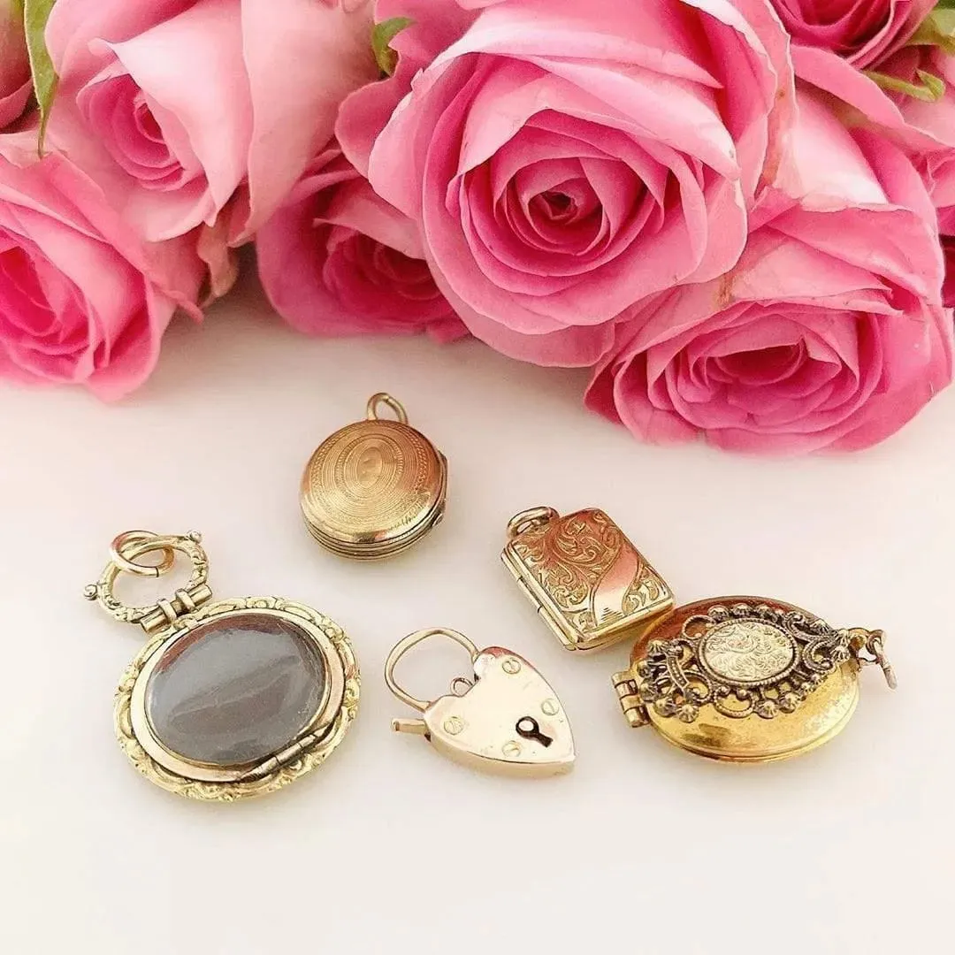 Antique Victorian Brass Locket Necklace
