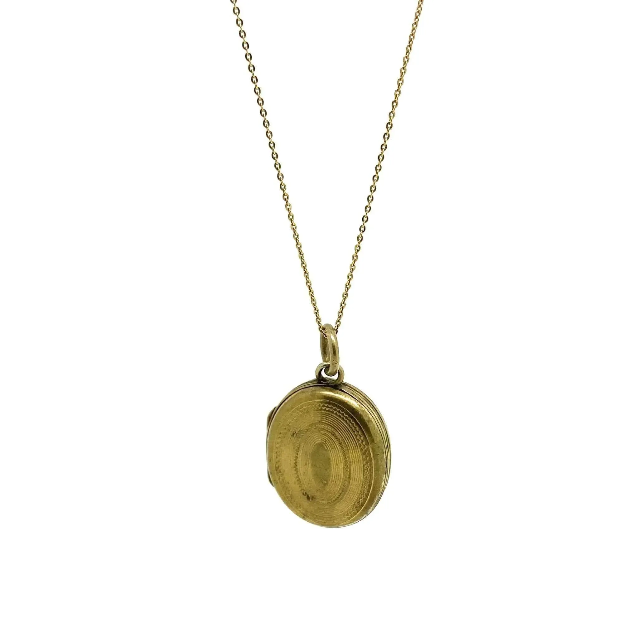 Antique Victorian Brass Locket Necklace