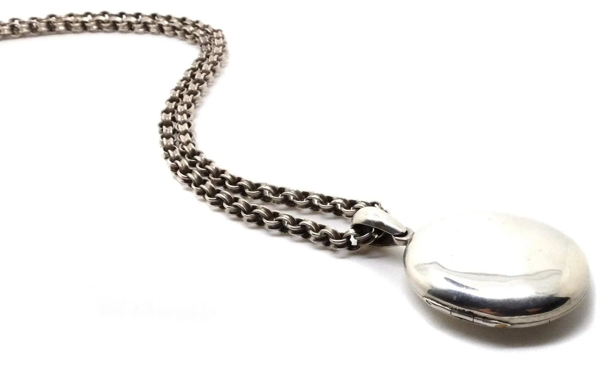 Antique Victorian Silver Locket and Collar