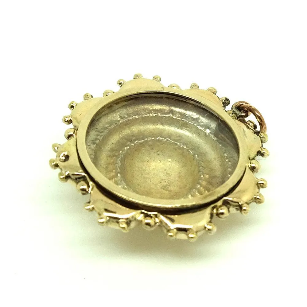 Antique Victorian Yellow Gold Sunshine Locket Necklace