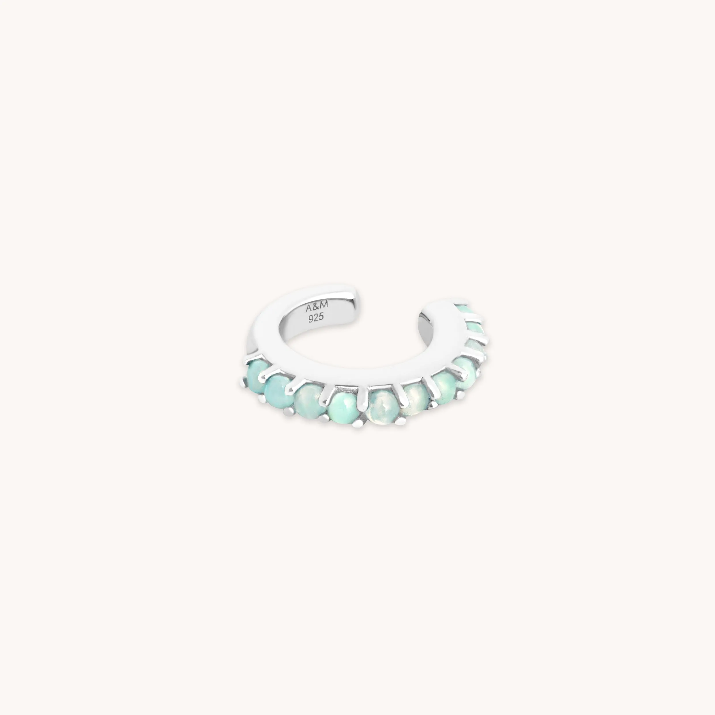 Aqua Chalcedony Ear Cuff in Silver