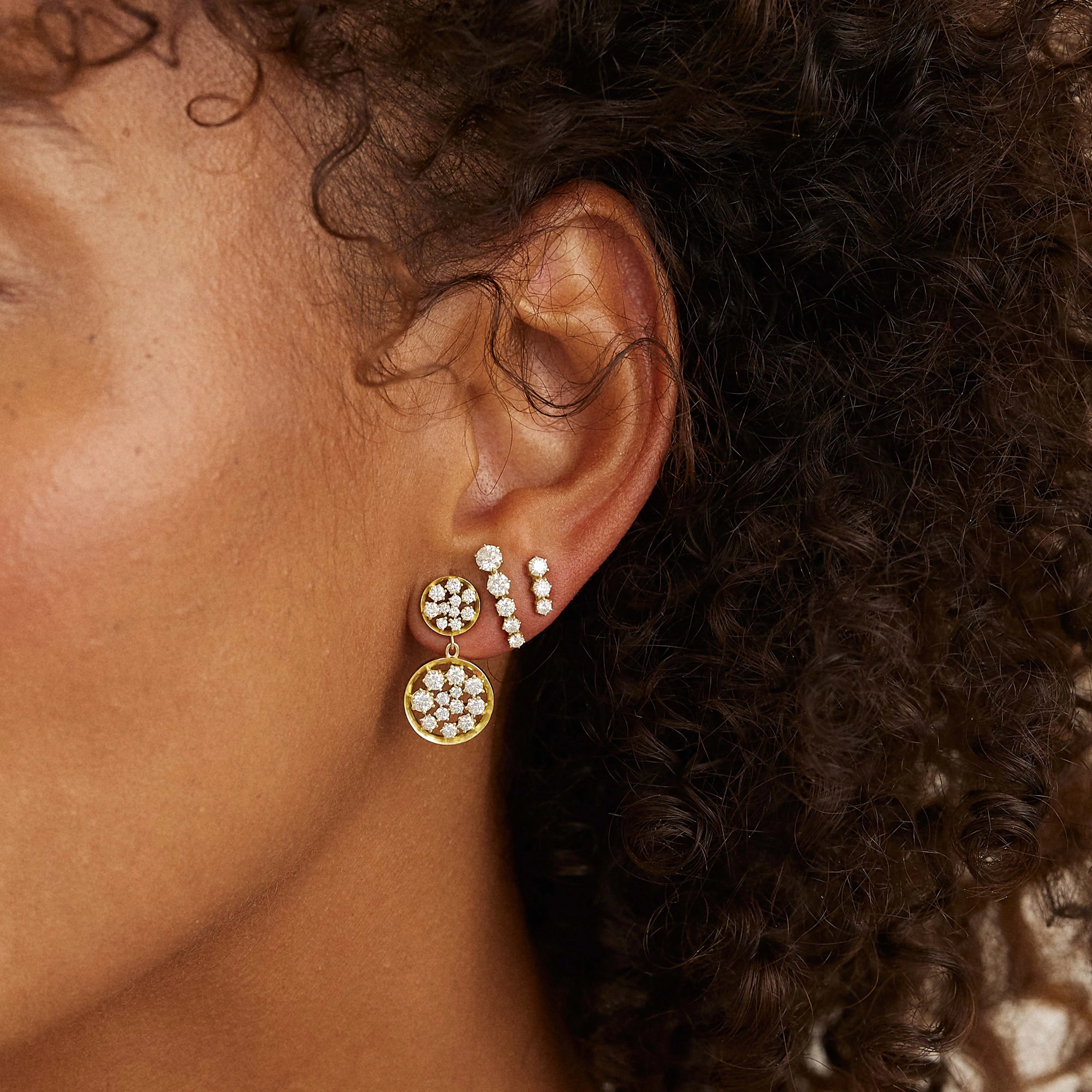 Ara Three Stone Studs