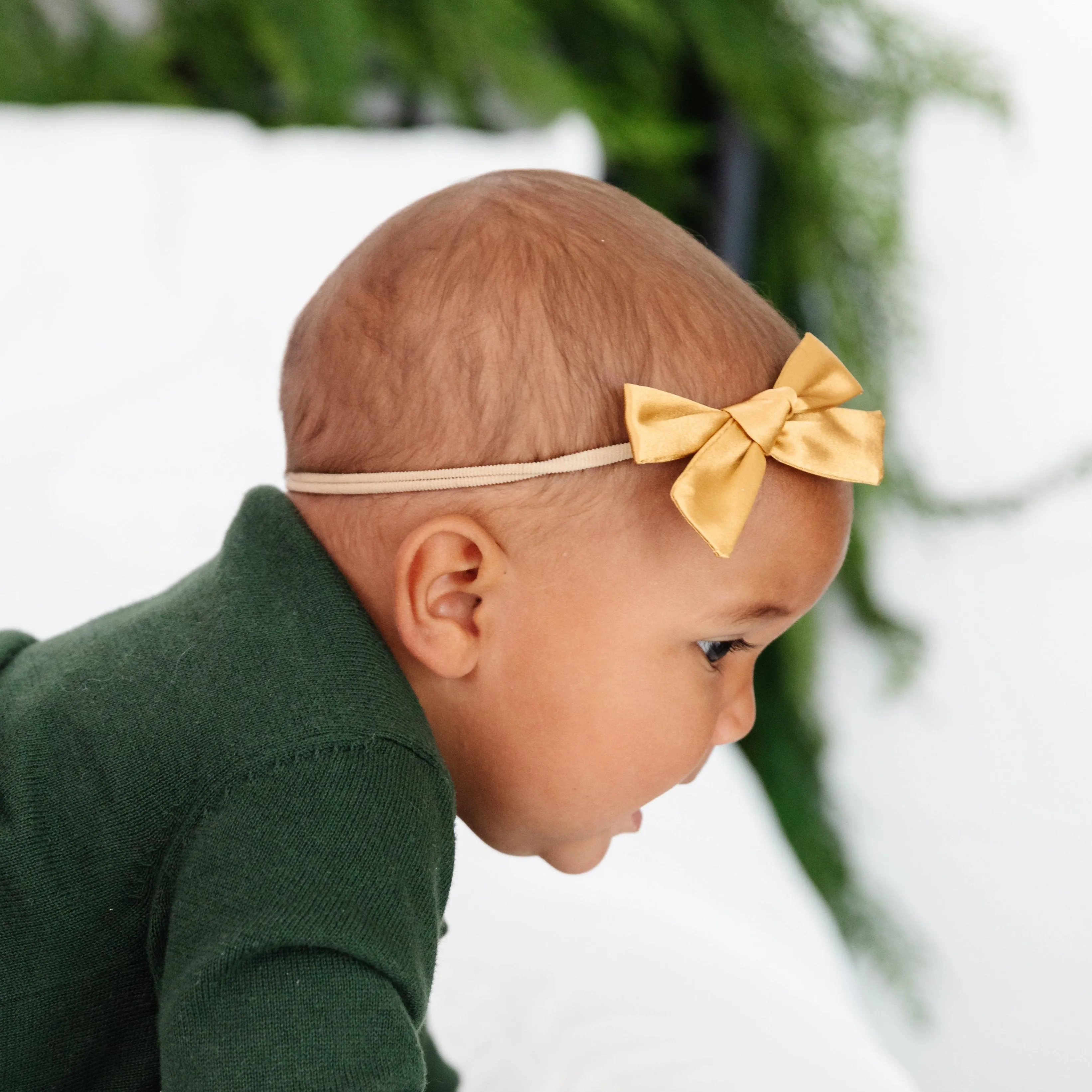 Baby Bow - Gold Satin