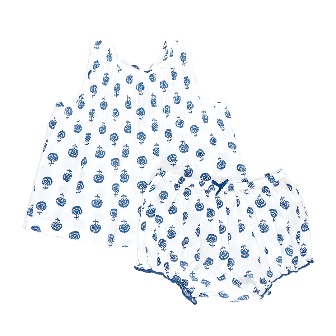 Baby Girls Jaipur Set - Navy Small Flower