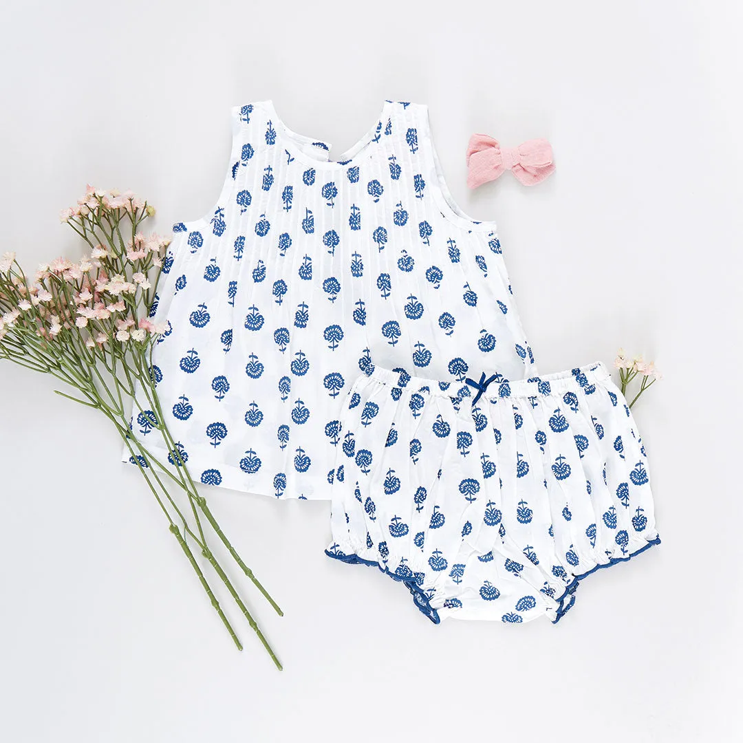 Baby Girls Jaipur Set - Navy Small Flower