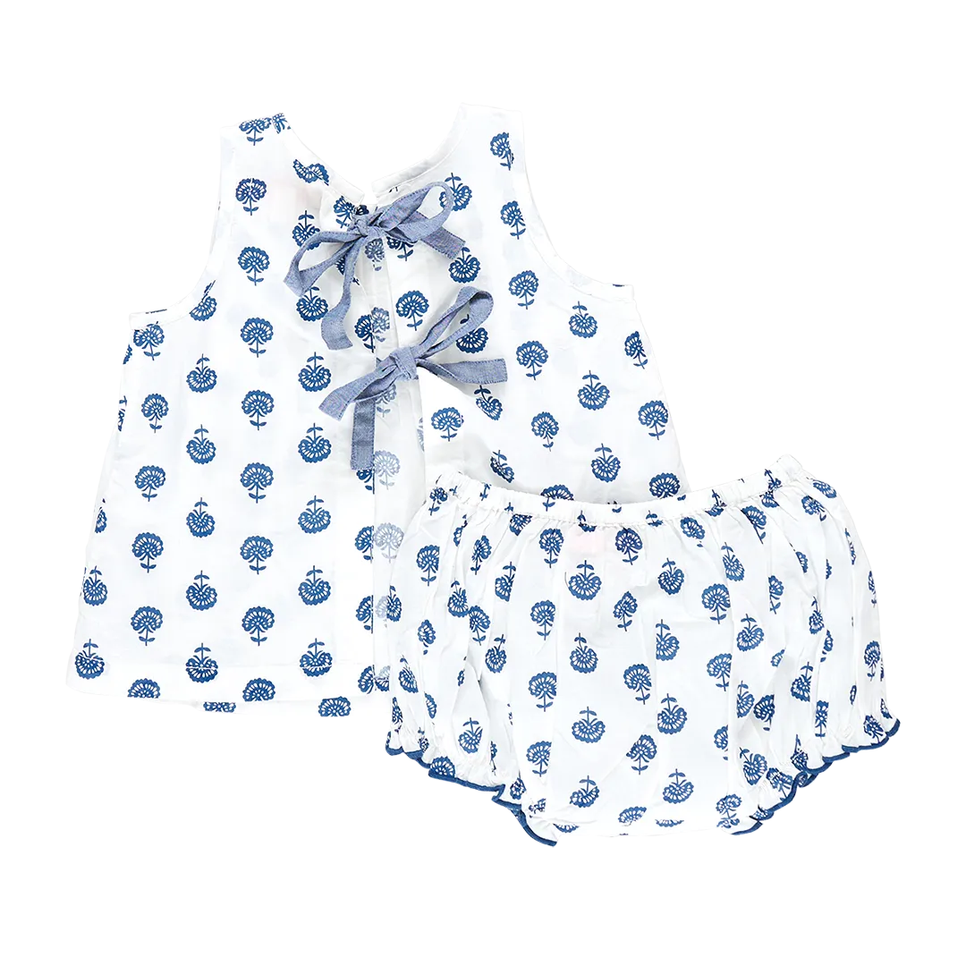 Baby Girls Jaipur Set - Navy Small Flower