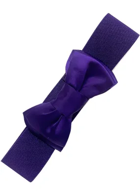 Banned Maria Bow Retro 50's Elastic Belt Cadburry Purple