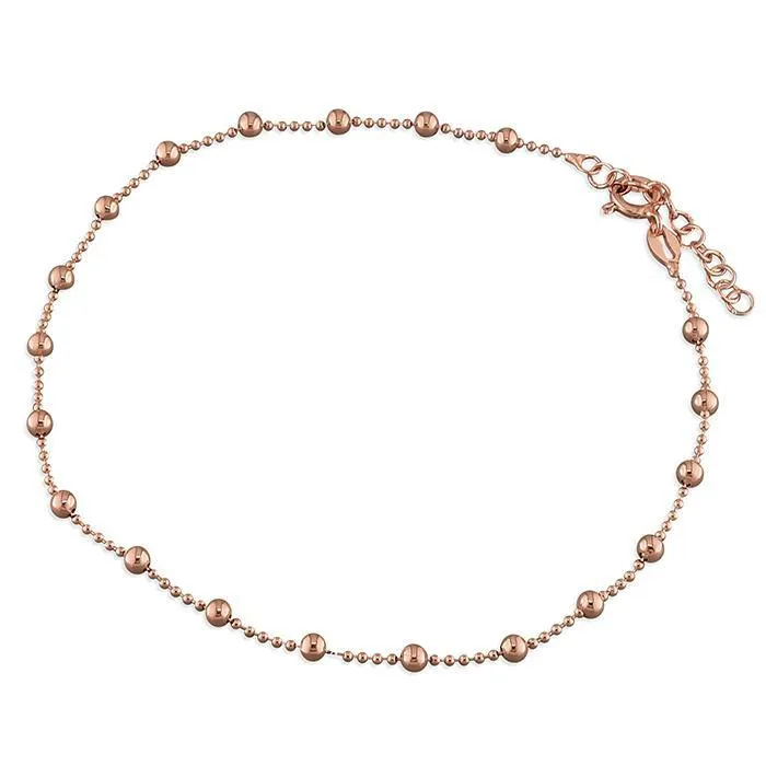 Bead Chain Anklet - Sterling Silver & Gold Vermeil