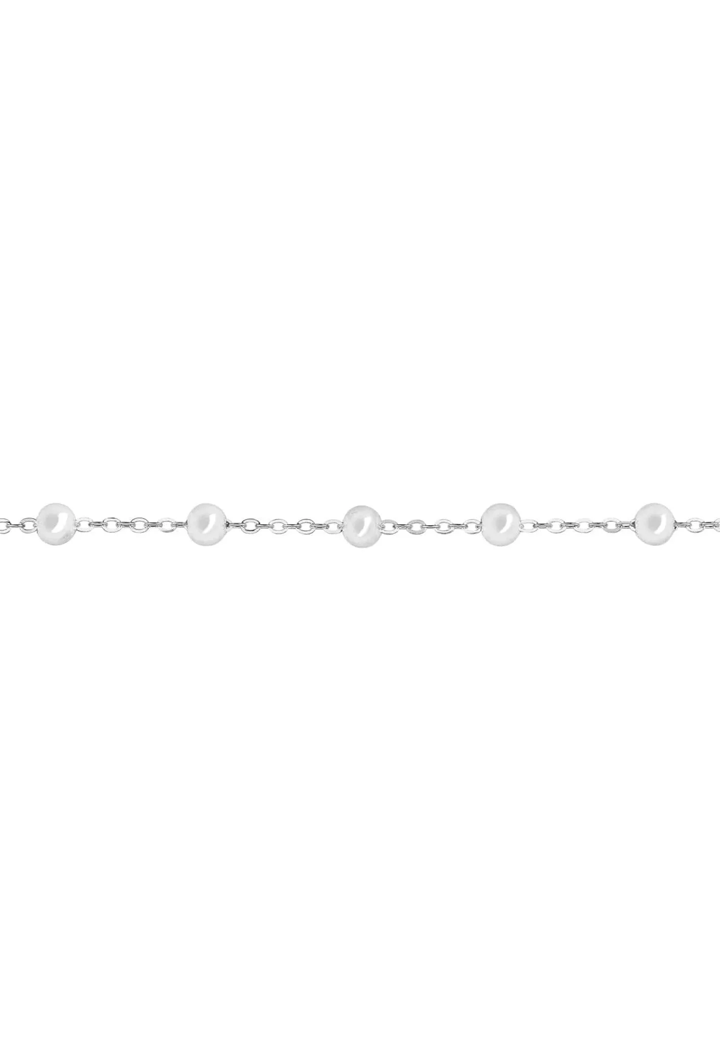 Beaded Chain Anklet Silver