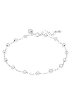 Beaded Chain Anklet Silver