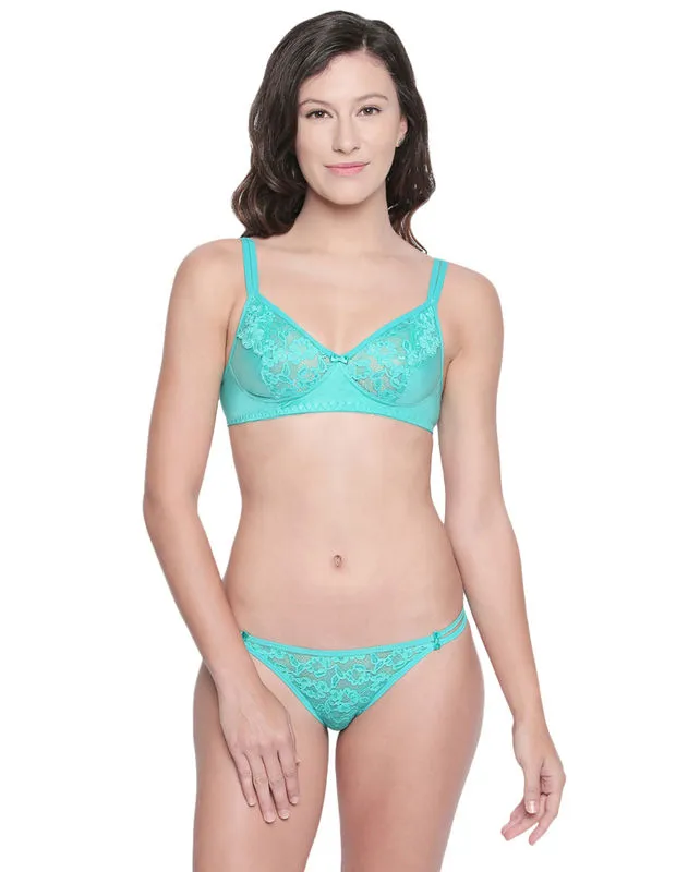 BODYCARE Bridal Sea Green Bra & Panty Lingerie Set - 6417SGR