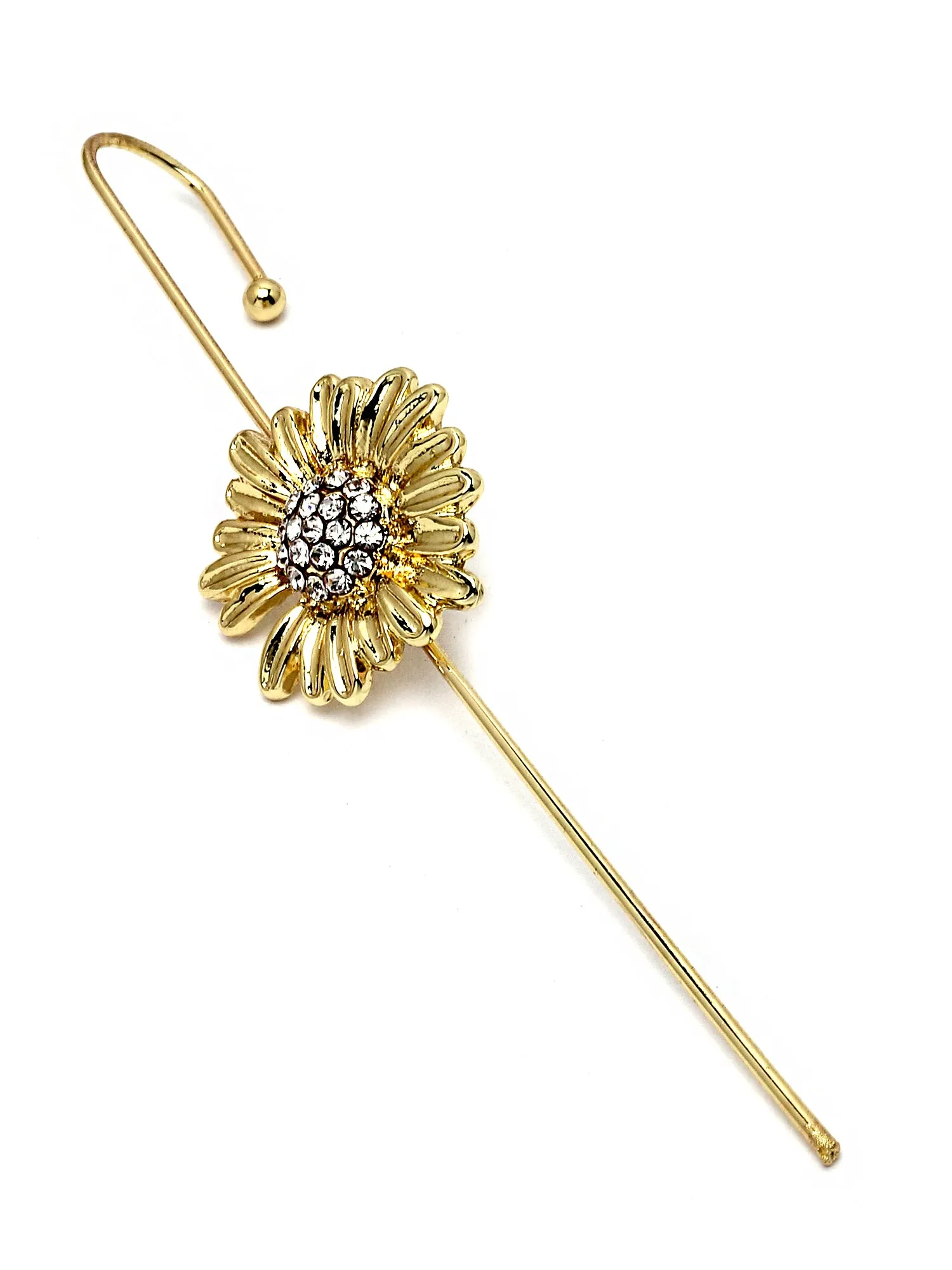 Bohey by KARATCART Gold Plated Floral Design Ear Cuffs for Women