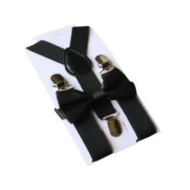 Bow Tie & Suspenders Set | Black