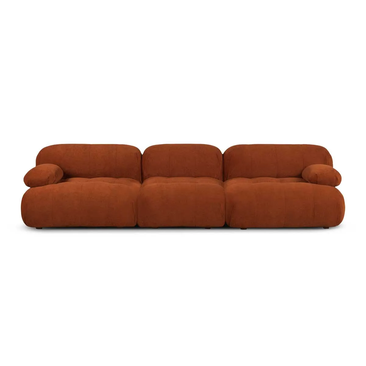 Bowie Textured Velvet 3 Seat Sofa (Terracotta)