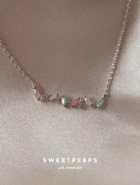 Brinkley Pastel Bar Necklace - Silver