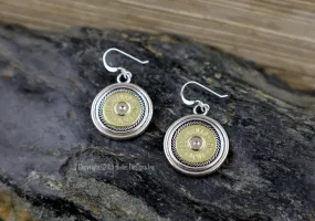 Bullet Earrings, Bullseye Rope Border 338 Lapua, Real