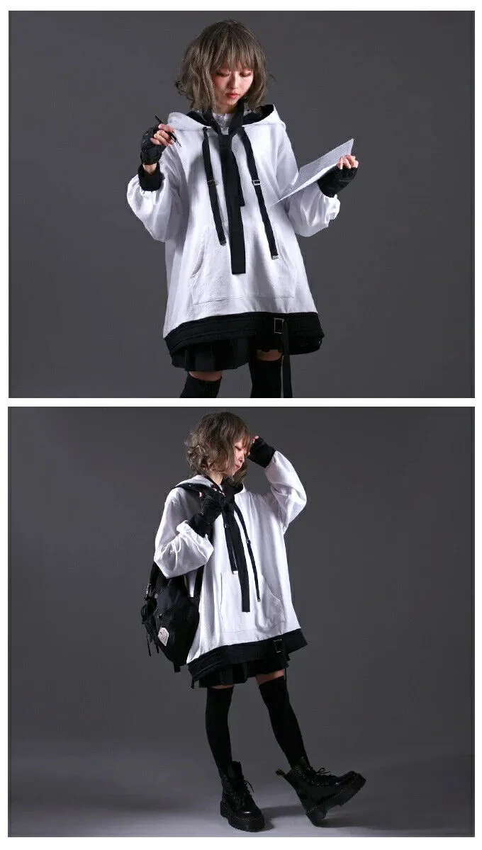 Unisex Bungo Stray Dogs Cosplay Hoodie with Atsushi Nakajima Motif and Suspenders - Japan Inspired