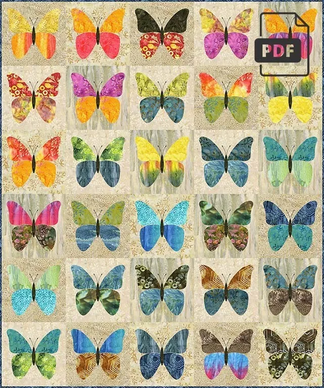 Butterfly Stencil by Edyta Sitar from Laundry Basket Quilts, LBQ-0474-T